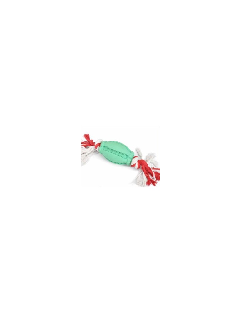 Rubber Toy with Red and White Rope