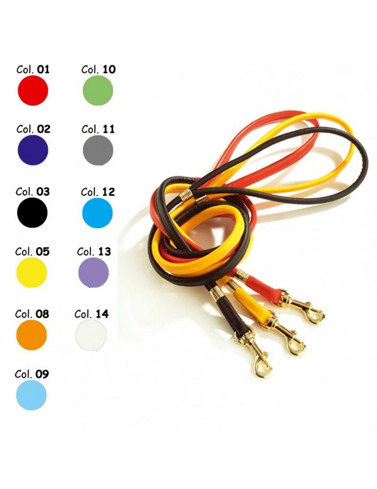 Tubular imitation leather leash in various colors