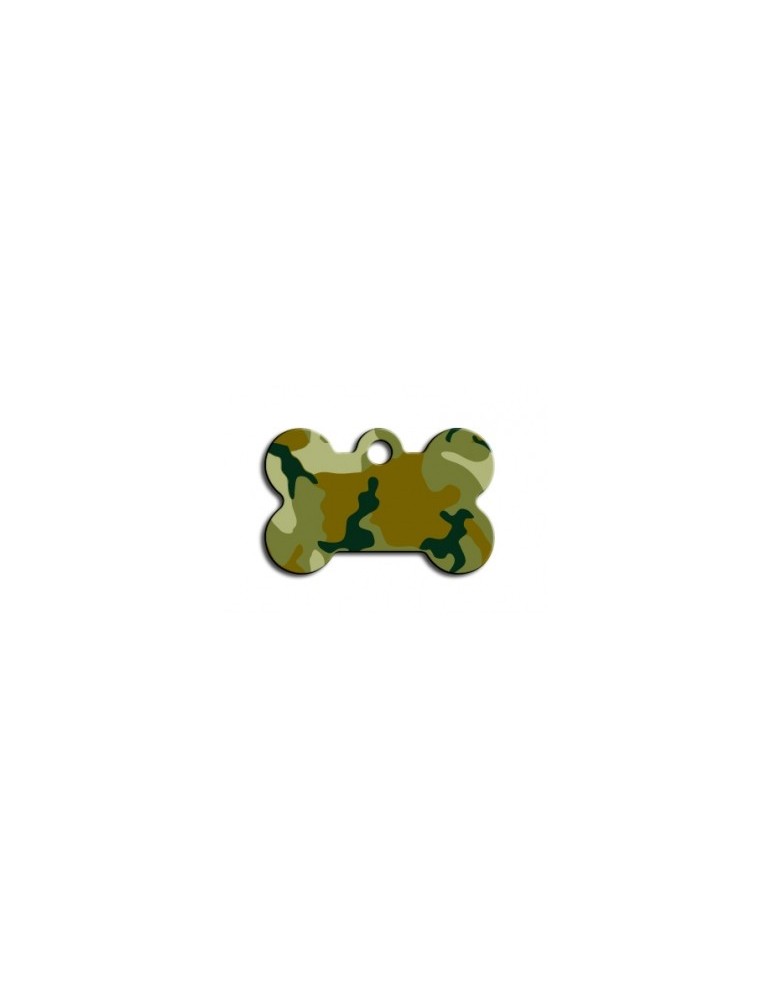 Small Green Camouflage Bone ID Tag