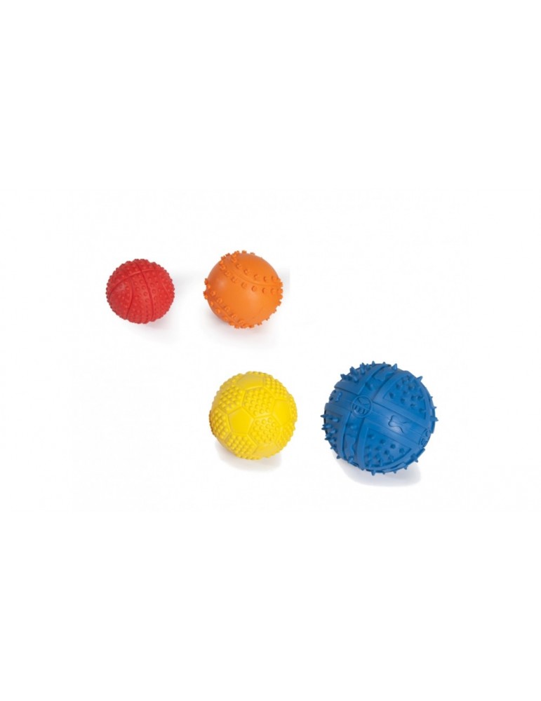 Rubber sports balls with squeaker