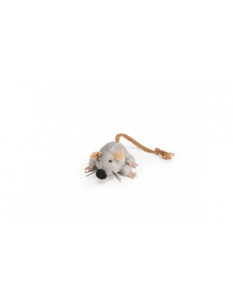 Plush mouse with rope tail