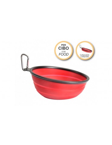 Collapsible slanted travel bowl for food
