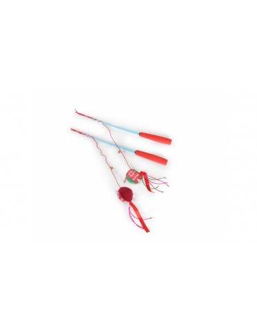 Christmas Fishing Rod With Little Balls For Cats