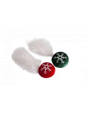 Christmas toy for cat ball with feather