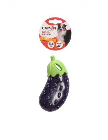 TPE eggplant toy with squeaker