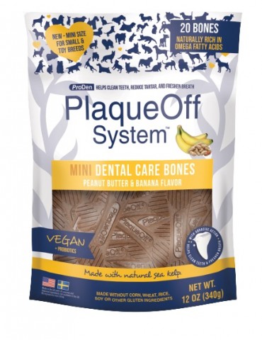 New! ProDen PlaqueOff Mini Dental Care Bones PeanutButter & Banana