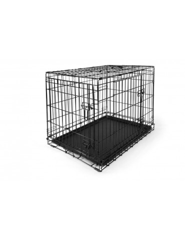 Folding cage carrier for dogs