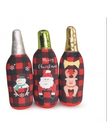 Dog toy - Christmas plush bottles