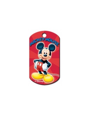 Chrome Military ID Tag with Mickey