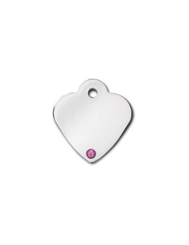 Heart ID Tag Small with Amethyst Stone - February